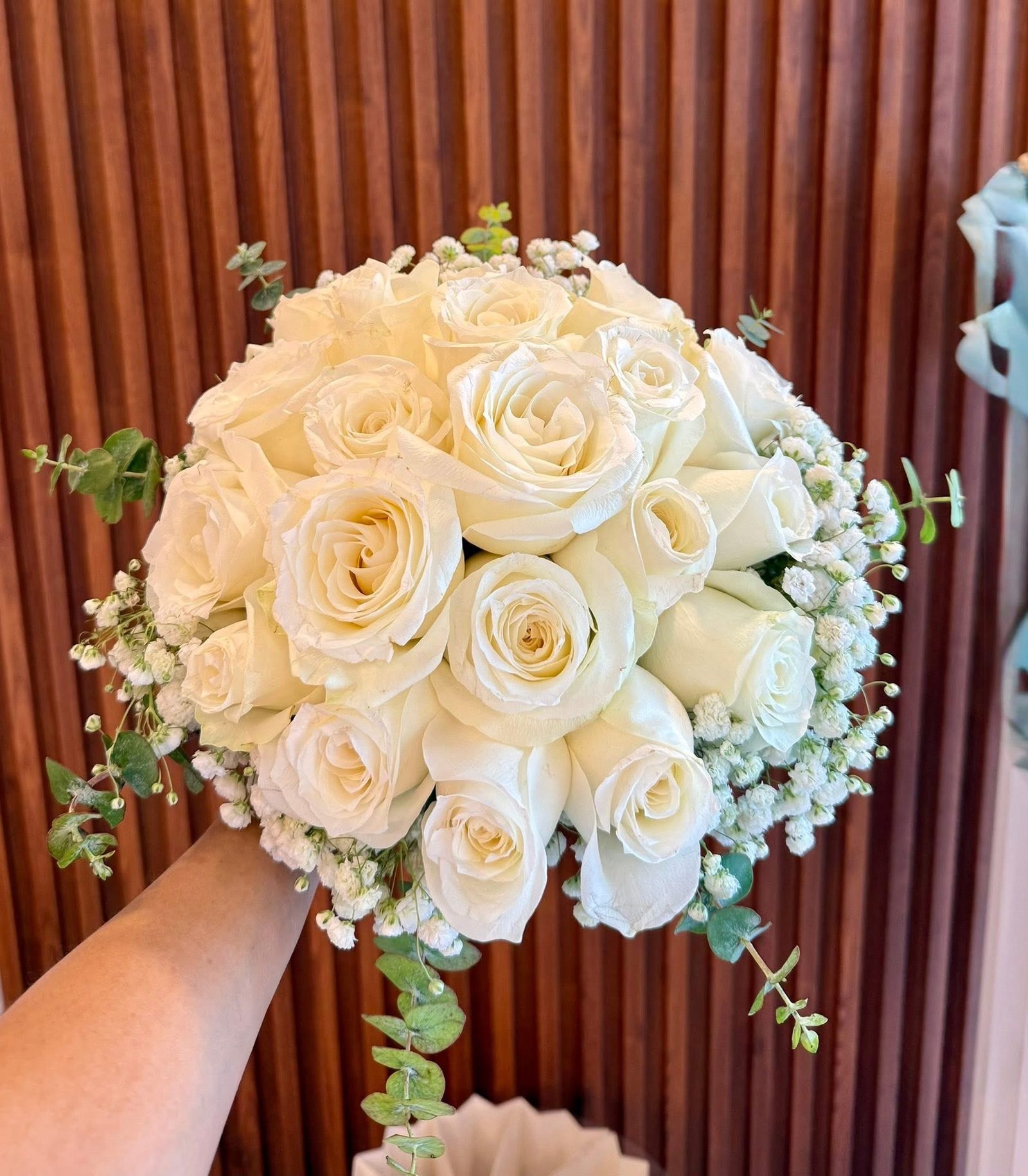 Pastel bridal bouquet, close-up